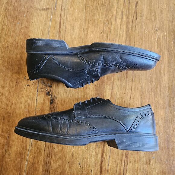 ECCO Lisbon Brogue Tie Wingtip Men’s Dress Shoe Black Size US 11 EU 45 - Picture 7 of 8